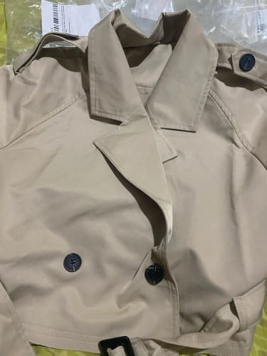 Customer photo review of Blair Cropped Trenchcoat