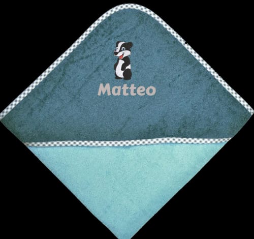 Customer photo review of Wolimbo Jungen Kapuzenhandtuch mit Namen und Motiv