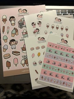 Customer photo review of Ice cream Date Sticker Set