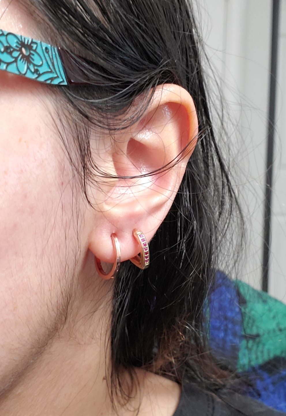 Customer photo review of Mini Hoop Clip On Earrings