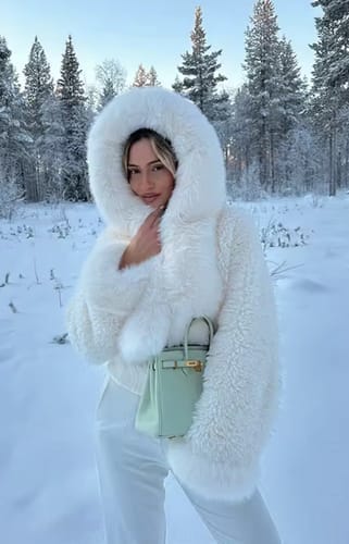 Customer photo review of Henna Faux Fur Jacket
