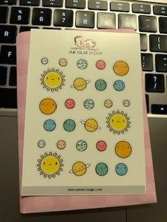 Customer photo review of Our Solar System Planner Stickers
