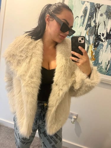 Customer photo review of Jenna Faux Fur Coat