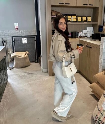 Customer photo review of Blair Cropped Trenchcoat