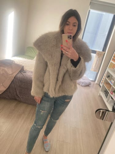 Customer photo review of Jenna Faux Fur Coat