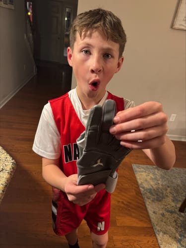 Customer photo review of Jax Batting Gloves | Cool Grey | Strap Cuff