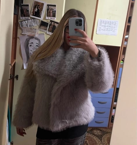 Customer photo review of Jenna Faux Fur Coat