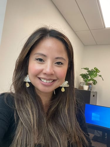 Customer photo review of Araw Filipino Sun Earrings In Mother of Pearl