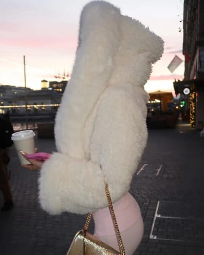 Customer photo review of Henna Faux Fur Jacket