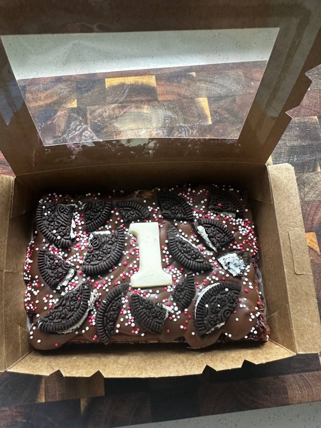 Customer photo review of Mini birthday brownie