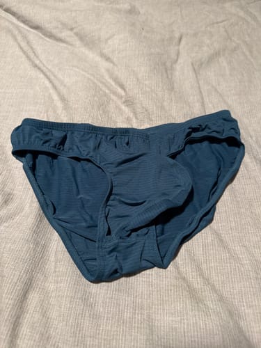 Customer photo review of Nylon 0in Low-Rise Bikini Briefs No Fly 1pk Blue