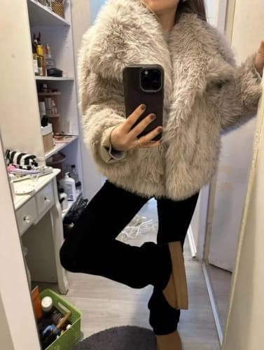 Customer photo review of Jenna Faux Fur Coat