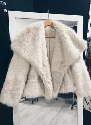 Customer photo review of Jenna Faux Fur Coat
