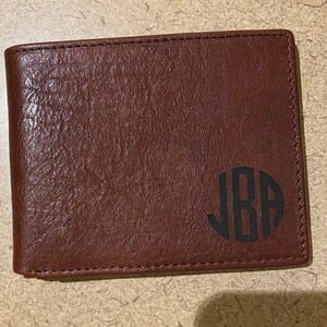 Customer photo review of Personalized Leather Wallet with Monogram or Handwriting