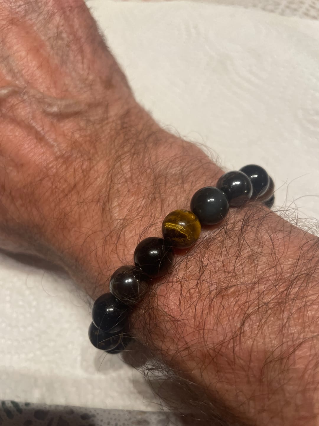 Customer photo review of DREIFACHER SCHÜTZER Tigerauge - Hämatit - Schwarzer Obsidian