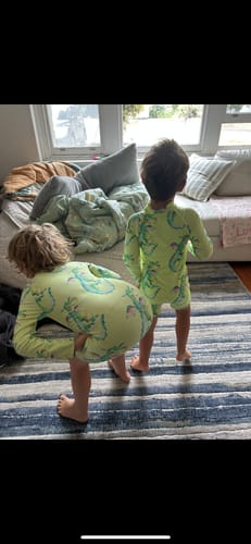 Customer photo review of PREORDER Fluro Dragon Unisex Long Sleeve Zip Swimmers (Ships w/c 6th May)