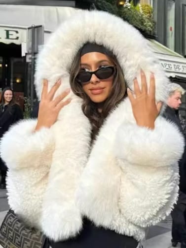 Customer photo review of Henna Faux Fur Jacket