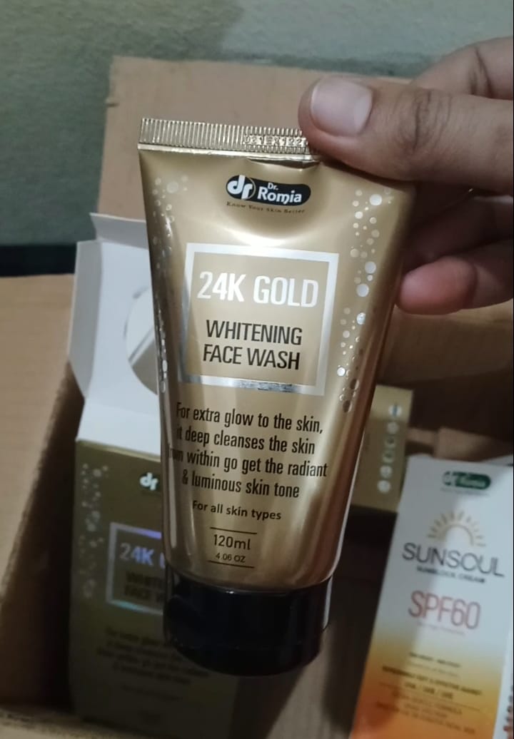 Customer photo review of 24K Gold Face Wash - 2 Pack