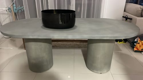 Customer photo review of Milano Concrete Dining Table