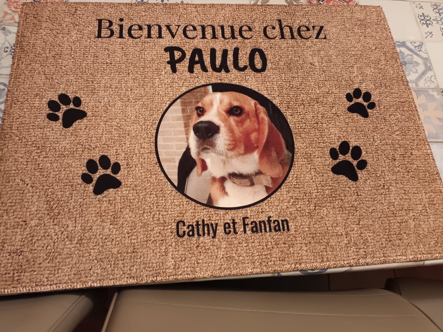 Customer photo review of Photo téléchargée - Paillasson personnalisé