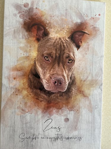 Customer photo review of Foto de tu mascota en estilo acuarela | Regalo para cachorros, perros y gatos