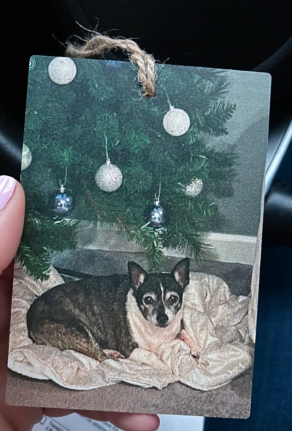 Customer photo review of 5 x 3.5 Wooden Ornament