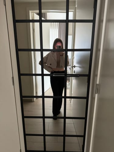 Customer photo review of Blair Cropped Trenchcoat