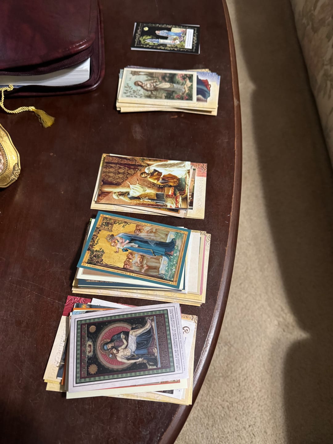 Customer photo review of New! 50 Restored Vintage Holy Cards – Variety Pack of 50 – Beautiful and Inspirational
