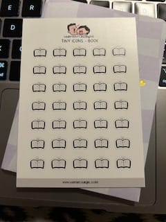 Customer photo review of Tiny Icons - Book Planner Stickers