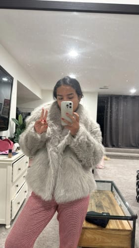 Customer photo review of Jenna Faux Fur Coat