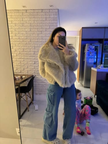 Customer photo review of Jenna Faux Fur Coat