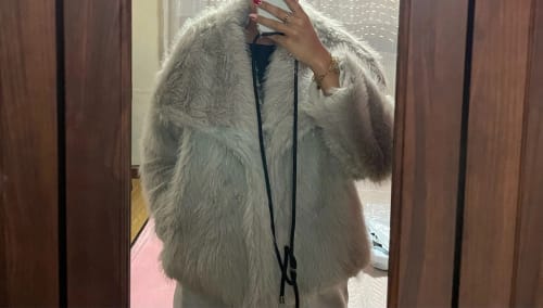 Customer photo review of Jenna Faux Fur Coat
