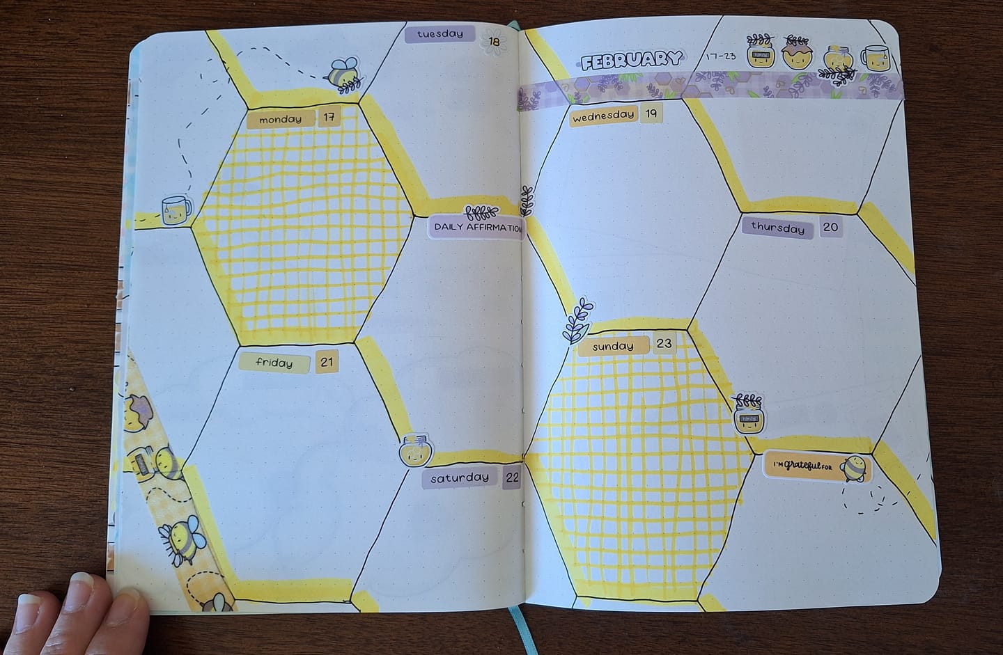 Customer photo review of Sticker Sheet - Gratitude Prompts Honey Lavender Theme