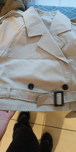 Customer photo review of Blair Cropped Trenchcoat