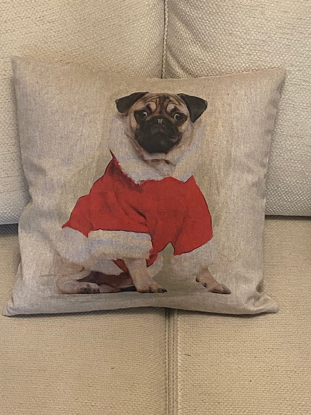 Customer photo review of Plain Beige Linen Look Polycotton Fabric