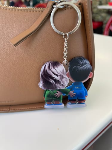 Customer photo review of Personalized Gifts For Couple Acrylic Keychain