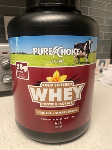 Customer photo review of Whey Protein Isolate with Organic Vanilla
