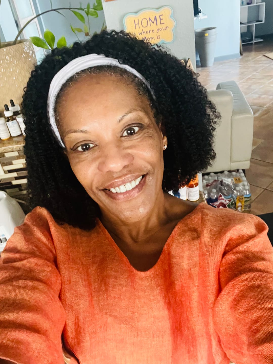 Customer photo review of Mary Afro Kinky Curly Human Hair Headband Wig