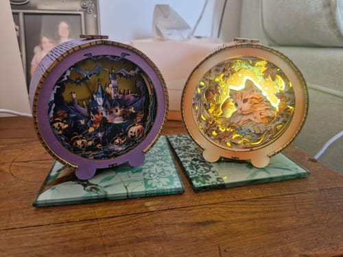 Customer photo review of Mystical Cat Kit - 3D Wooden Puzzle Night Light