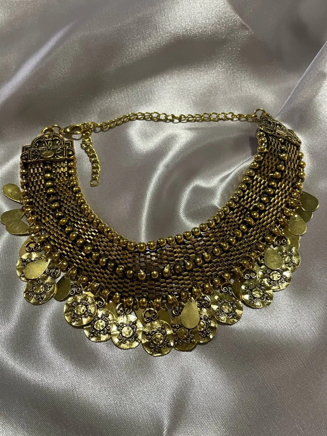 Customer photo review of Oxidized Silver Coin Necklace Turkish Ethnic — Oxidized Silver | KIMLUD