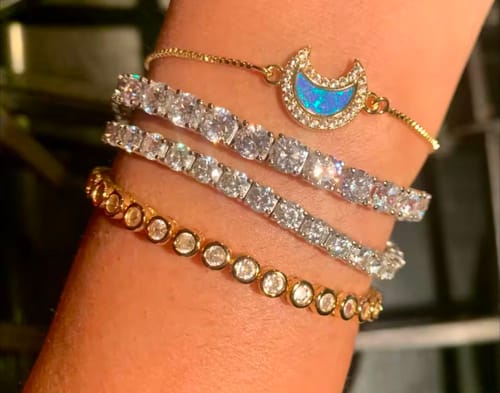 Customer photo review of Eclat  White Gold Plated Moissanite Tennis Bracelet