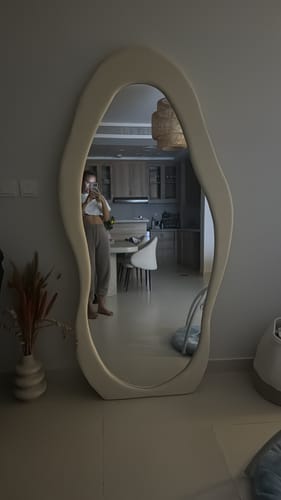 Customer photo review of Roxana Off-White Squiggly Flannelette Wall Mirror (3 Sizes)