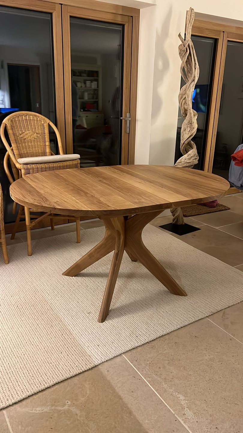 Customer photo review of Bibi Extendable Round Dining Table in Solid Oak