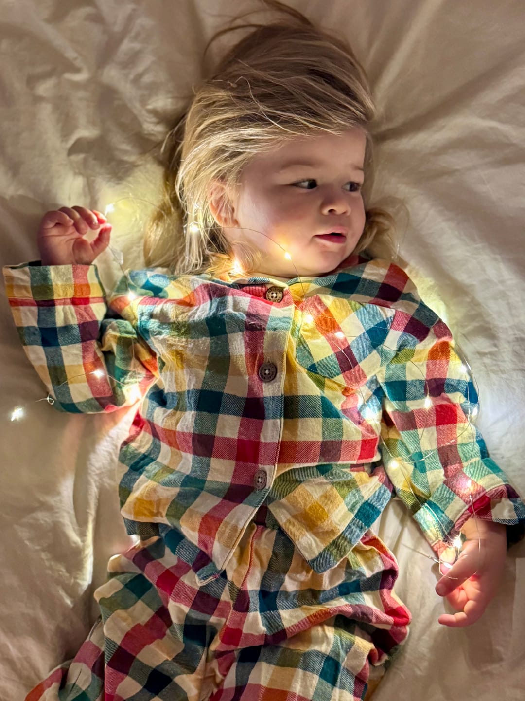 Customer photo review of Rainbow Check Classic Button Up Pyjamas