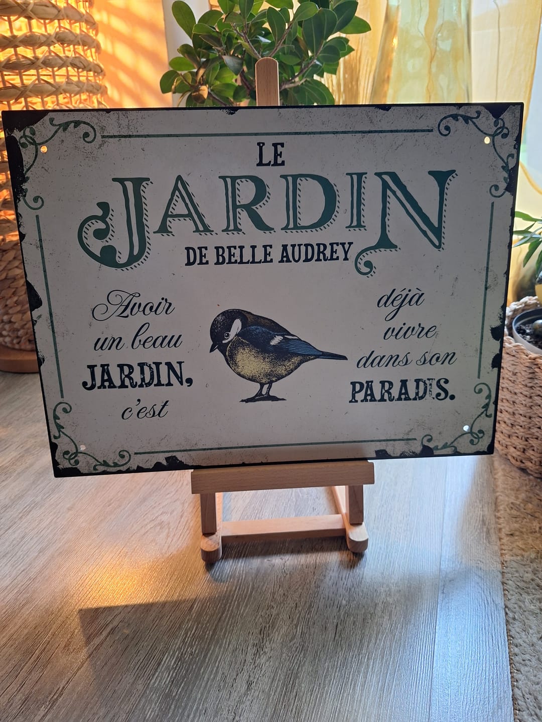 Customer photo review of Jardin | Pancarte Personnalisée