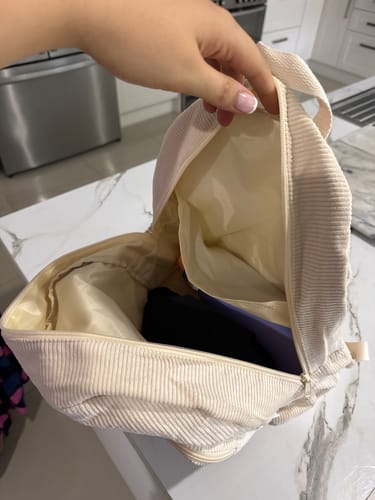 Customer photo review of Corduroy Backpack - Cream (Pre-order)