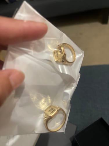 Customer photo review of Custom Name Personalized Rings With 2 Birthstones, Gift for Couple (Unisex Design)