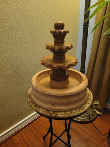 Customer photo review of Cantera Small Water Fountain Fuente Tier Small Outdoor Fountain
