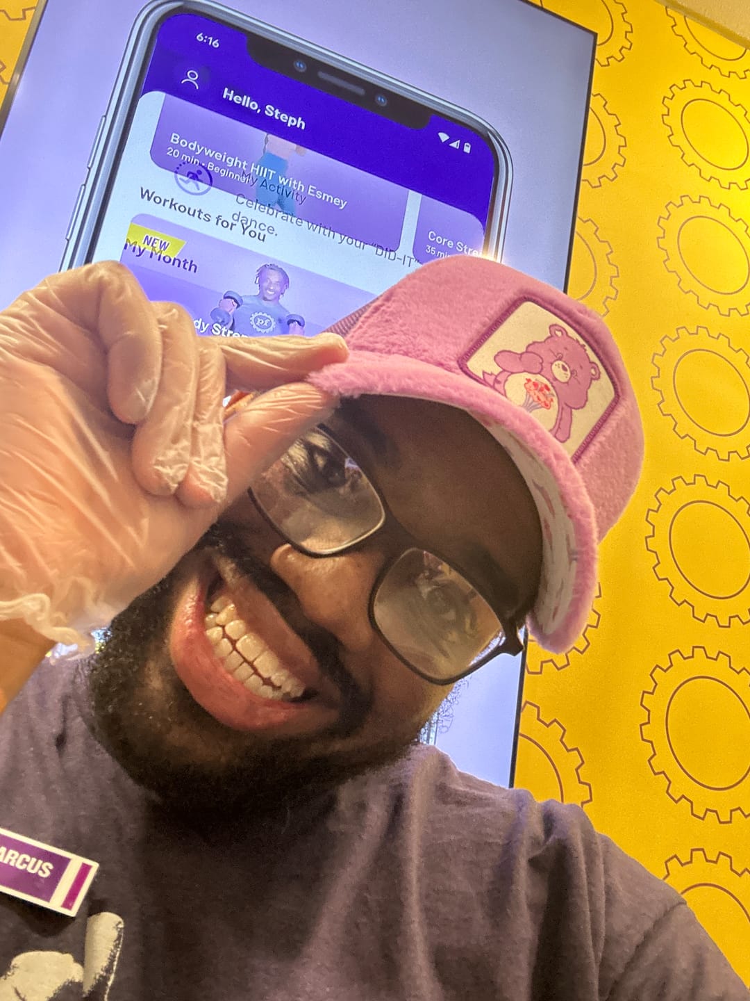 Customer photo review of OVERLORD X Care Bears:  Share Bear Trucker Cap