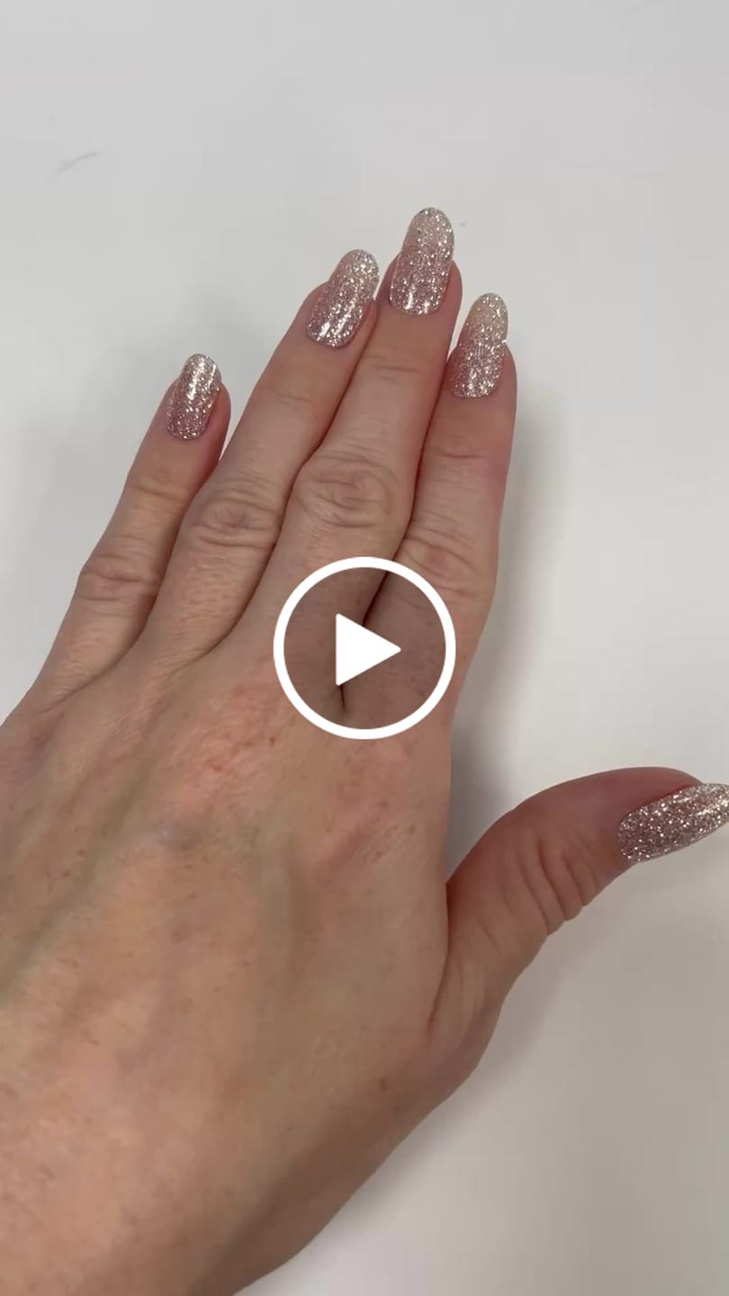 Customer video review of Silver Stardust Shimmer DIY Semicured Gel Nail Sticker Kit